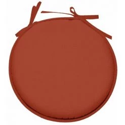 RETRO Galette De Chaise Ronde En Polyester - Terracota
