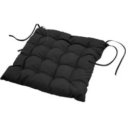 1001KDO POUR LA MAISON Coussin De Chaise Assise Matelassé 40 X 40 Cm Noir