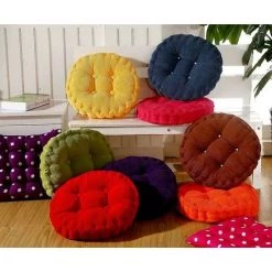 Cisea Coussin De Chaise Rond Confortable Pour La Maison, La Cuisine, Le Jardin, La Salle à Manger, Le Bureau, 40 X 40 Cm (bleu Foncé) -France Coussin et housse de coussin Soldes Boutique 66351918 5