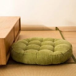 EINEMGELD Coussin De Siège Rond, Rembourrage En Velours Côtelé Rempli D'EPE (vert) -France Coussin et housse de coussin Soldes Boutique 66361794 5