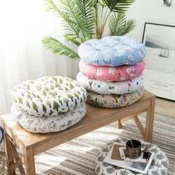 2 Coussins De Siège 45x45cm, Coussins De Chaise Pour Intérieur Et Extérieur - Décoration De Mobilier De Jardin Coussins De Chaise. (Ronde,Bleu) Adélala -France Coussin et housse de coussin Soldes Boutique 66385821 4