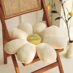 MODOU 60 Cm Fleur Oreiller De Sol Coussin En Forme De Fleur Mignon Coussin Tournesol Coussin De Chaise Coussin Surdimensionné Pour La Décoration Intérieure Enfants Filles Femmes Cadeaux (Marguerites Blanches Et Vertes, 60 X 60 Cm) -France Coussin et housse de coussin Soldes Boutique 66741957 3