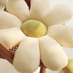 MODOU 60 Cm Fleur Oreiller De Sol Coussin En Forme De Fleur Mignon Coussin Tournesol Coussin De Chaise Coussin Surdimensionné Pour La Décoration Intérieure Enfants Filles Femmes Cadeaux (Marguerites Blanches Et Vertes, 60 X 60 Cm) -France Coussin et housse de coussin Soldes Boutique 66741957 4