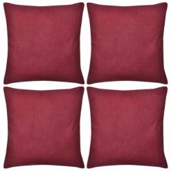 LES TENDANCES Housses De Coussin 4 Pcs Coton Bordeaux 40x40 Cm