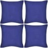 LES TENDANCES Housses De Coussin Coton 4 Pcs Bleu 40x40 Cm