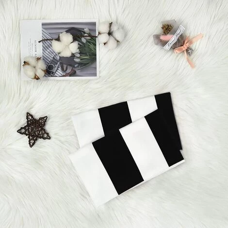 OCXIN Taie D'oreiller 30 X 50 Cm, Lot De 2 Taies D'oreiller à Rayures Douces Pour Canapé Chambre à Coucher Noir Blanc (noyau D'oreiller Non Inclus) 5 OCXIN Taie D'oreiller 30 X 50 Cm, Lot De 2 Taies D'oreiller à Rayures Douces Pour Canapé Chambre à Coucher Noir Blanc (noyau D'oreiller Non Inclus) – Image 5