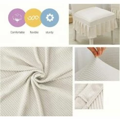FLETéçA Housses De Chaise 2 Pièces, Housses De Chaise De Protection Classiques élastiques, Housses De Chaise Extensibles, Housses De Chaise, Pour La Maison, La Salle à Manger, Le Bouquet De Mariage, L'hôtel (blanche) -France Coussin et housse de coussin Soldes Boutique 66971280 3