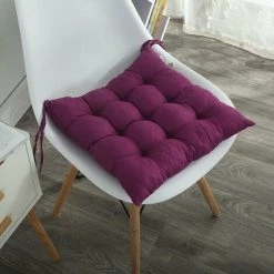 KAEJYIUT Lot De 4 Coussins De Siège Rembourrés Pour Chaises De Jardin, De Terrasse, De Cuisine Et De Bureau Violet 40*40cm