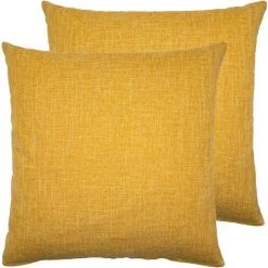 OCXIN Lot De 2 Housses De Coussin, Housse De Coussin En Jute, 45 X 45 Cm, Housse De Coussin Décorative, Housse De Coussin Décorative Sans Rembourrage, Pour Voitures, Salons, Chambres, Bureaux, Jaune
