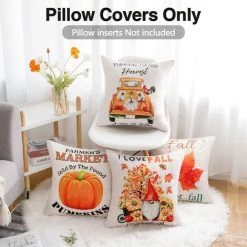 OCXIN Housse De Coussin Oreiller Canapé Jeter Oreiller Lin Citrouille Automne Récolte Housse De Coussin -France Coussin et housse de coussin Soldes Boutique 67204925 3