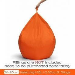 CESIèCLEFOU Pouf Poire Adulte Et Enfants, Pouf Géant Sans Remplissage, Coussin De Sol Pouf De Salon, Grande Fauteuil De Salon Pour Intérieur Et Extérieur, 70x80cm Bleu Ciel Lefou -France Coussin et housse de coussin Soldes Boutique 67256761 4