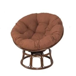 YIDOMDE Coussins De Chaise D'extérieur Coussin De Siège Rembourré Siège Balançoire Hamac Balançoire Ronde Siège Chaise Oiseau Coussin Suspendu Coussin Suspendu Coussin Rond Pour La Maison-Marron 60*60CM