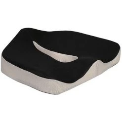 WIAN Tissu En Maille Noir + Gris Clair 45*38*13/2.5CM Mousse à Mémoire De Forme Respirante Rebond Lent Coussin De Siège De Voiture Coussin De Chaise De Bureau