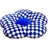 WIAN Plaid Fleur Coussin Bleu Grille Diamètre Environ 48 Cm Chaise De Bureau Coussin Salon Canapé Dos Coussin Tête De Lit Oreiller Baie Vitrée Taille Dos Coussin