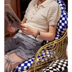 WIAN Plaid Fleur Coussin Bleu Grille Diamètre Environ 48 Cm Chaise De Bureau Coussin Salon Canapé Dos Coussin Tête De Lit Oreiller Baie Vitrée Taille Dos Coussin 7 WIAN Plaid Fleur Coussin Bleu Grille Diamètre Environ 48 Cm Chaise De Bureau Coussin Salon Canapé Dos Coussin Tête De Lit Oreiller Baie Vitrée Taille Dos Coussin -France Coussin et housse de coussin Soldes Boutique 67314759 3