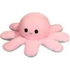 WIAN Coussin De Pieuvre Rose à Bleu Clair [40 Cm] Petit Poulpe Réversible Double Face Qui Change De Visage Octopus Happy Angry Coussin En Peluche
