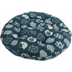 TANèTUE Coussin De Chaise Rond En Coton 40x40cm Coussin Plus épais Tapis De Siège De Bureau Chat Bleu