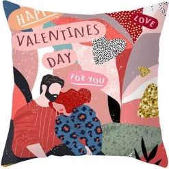 THSINDE Taies D'oreiller Saint Valentin 45,7 X 45,7 Cm, Lot De 4 Taies D'oreiller Taie D'oreiller (C) -France Coussin et housse de coussin Soldes Boutique 67503712 4