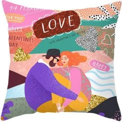 THSINDE Taies D'oreiller Saint Valentin 45,7 X 45,7 Cm, Lot De 4 Taies D'oreiller Taie D'oreiller (C) -France Coussin et housse de coussin Soldes Boutique 67503712 5