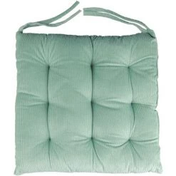 ENLENK Coussin De Chaise 45x45 - Coussin De Chaise D'intérieur Et D'extérieur Coussin De Chaise De Jardin Amovible 1 Pièce En Velours Côtelé Pour La Maison, La Salle à Manger, La Cuisine, Le Bureau, Le Jardin, La Terrasse, Vert