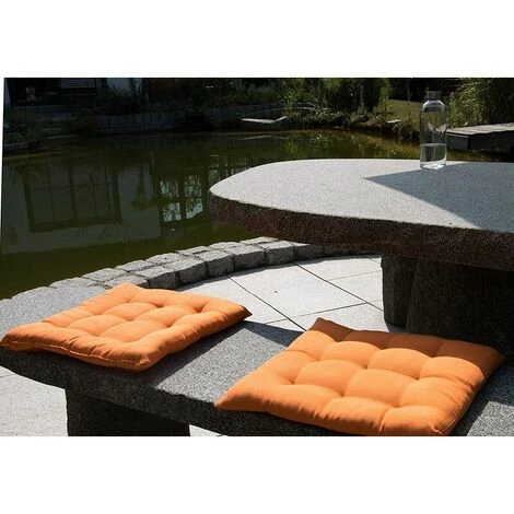 ENLENK Set De 4 Coussins De Chaise Pour Le Jardin, 40x40 Cm, Orange 5 ENLENK Set De 4 Coussins De Chaise Pour Le Jardin, 40x40 Cm, Orange – Image 5