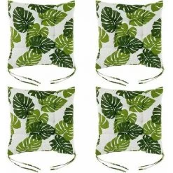 QERSTA Ensemble De 4 Coussins De Chaise à Manger, Chaises De Siège Avec Des Liens Confortable Assise Carrée Coussin De Siège Intérieur Intérieur Coussin Pour La Maison, Cuisine, Salle à Manger, Bureau 38 X 38cm (E)