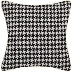 HOMEMAISON Coussin à Motif Pied-de-poule Noir / Blanc 40 X 40 Cm - Noir / Blanc