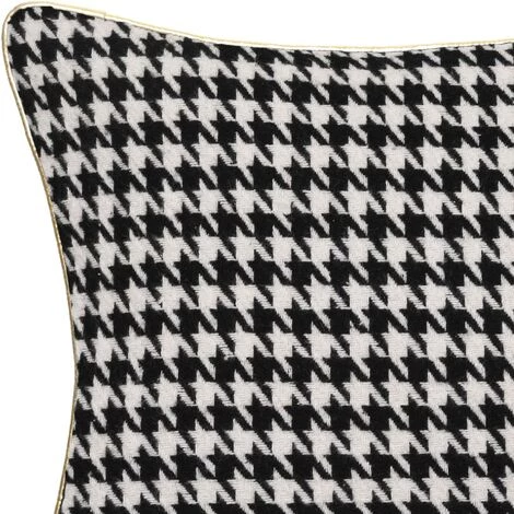 HOMEMAISON Coussin à Motif Pied-de-poule Noir / Blanc 40 X 40 Cm - Noir / Blanc 2 HOMEMAISON Coussin à Motif Pied-de-poule Noir / Blanc 40 X 40 Cm - Noir / Blanc – Image 2