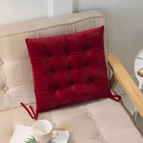 Cisea 40 * 40 * 7 Cm Chaise De Salle à Manger Coussin De Siège Cravates Carré épais Coussin D'appoint Bureau Jardin Cuisine (vin Rouge) 2 Cisea 40 * 40 * 7 Cm Chaise De Salle à Manger Coussin De Siège Cravates Carré épais Coussin D'appoint Bureau Jardin Cuisine (vin Rouge) – Image 2