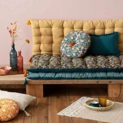 HOMEMAISON Matelas De Sol à L'allure Bohème Bleu 60 X 120 Cm - Bleu -France Coussin et housse de coussin Soldes Boutique 68606290 4