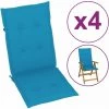 VidaXL Coussin De Chaise De Jardin 4 Pcs Bleu 120 X 50 X 3 Cm - Bleu