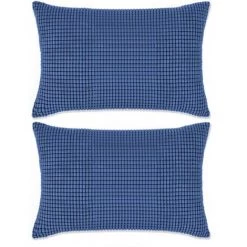 Jeu De Coussin 2 Pcs Velours 40 X 60 Cm Bleu VidaXL