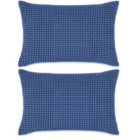 Jeu De Coussin 2 Pcs Velours 40 X 60 Cm Bleu VidaXL 1 Jeu De Coussin 2 Pcs Velours 40 X 60 Cm Bleu VidaXL