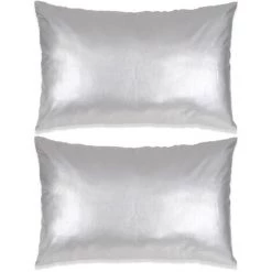 Jeu De Coussin 2 Pcs PU 40 X 60 Cm Argenté VidaXL