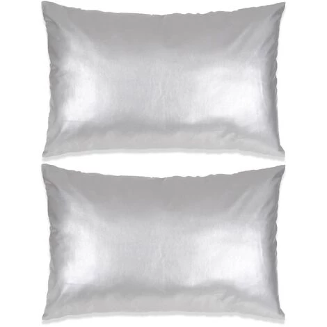 Jeu De Coussin 2 Pcs PU 40 X 60 Cm Argenté VidaXL 1 Jeu De Coussin 2 Pcs PU 40 X 60 Cm Argenté VidaXL