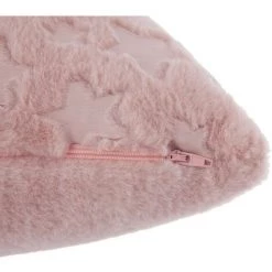 Atmosphera - Coussin Décoratif Déhoussable En Fourrure Rose Avec étoiles 40 X 40 Cm - Rose -France Coussin et housse de coussin Soldes Boutique 8918957 3