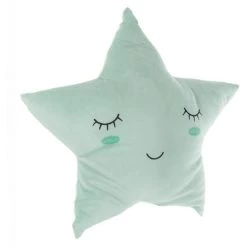 Atmosphera - Coussin Décoratif Doux Étoile Bleue Turquoise 45 X 45 Cm - Bleu