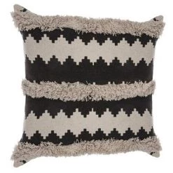 HOMEMAISON Coussin Ethnique En Macramé Noir 60 X 60cm - Noir